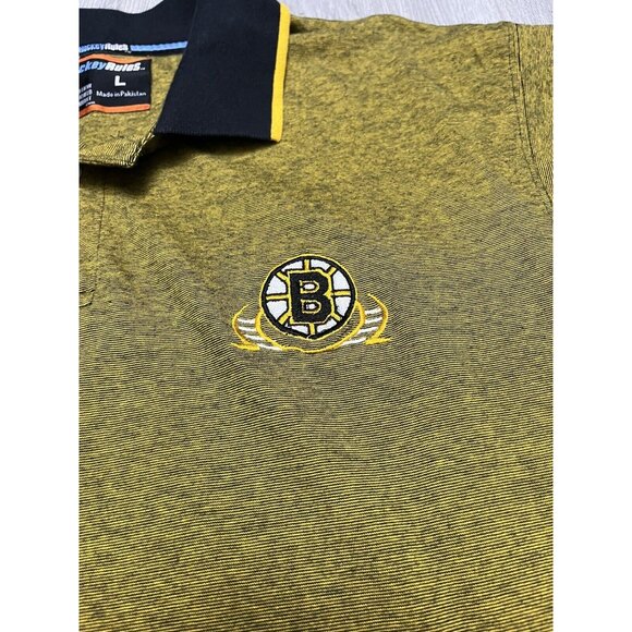 Vintage Y2K Boston Bruins NHL Hockey Polo Shirt Size Large HockeyRules - Picture 3 of 6